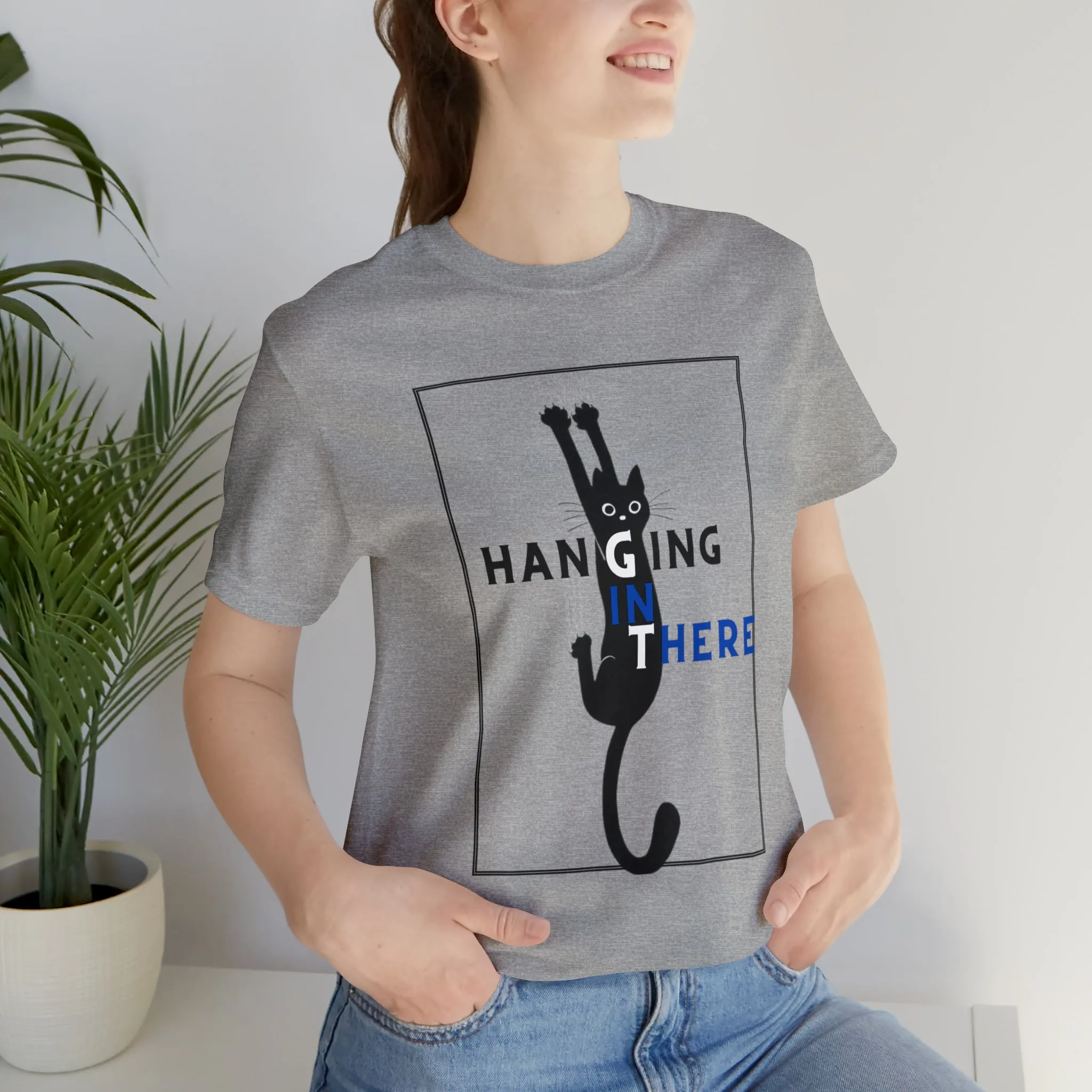 Hanging in there cat Tshirt, Cat Tshirt, Cat Mom, Cat Dad, Hanging Cat Shirt