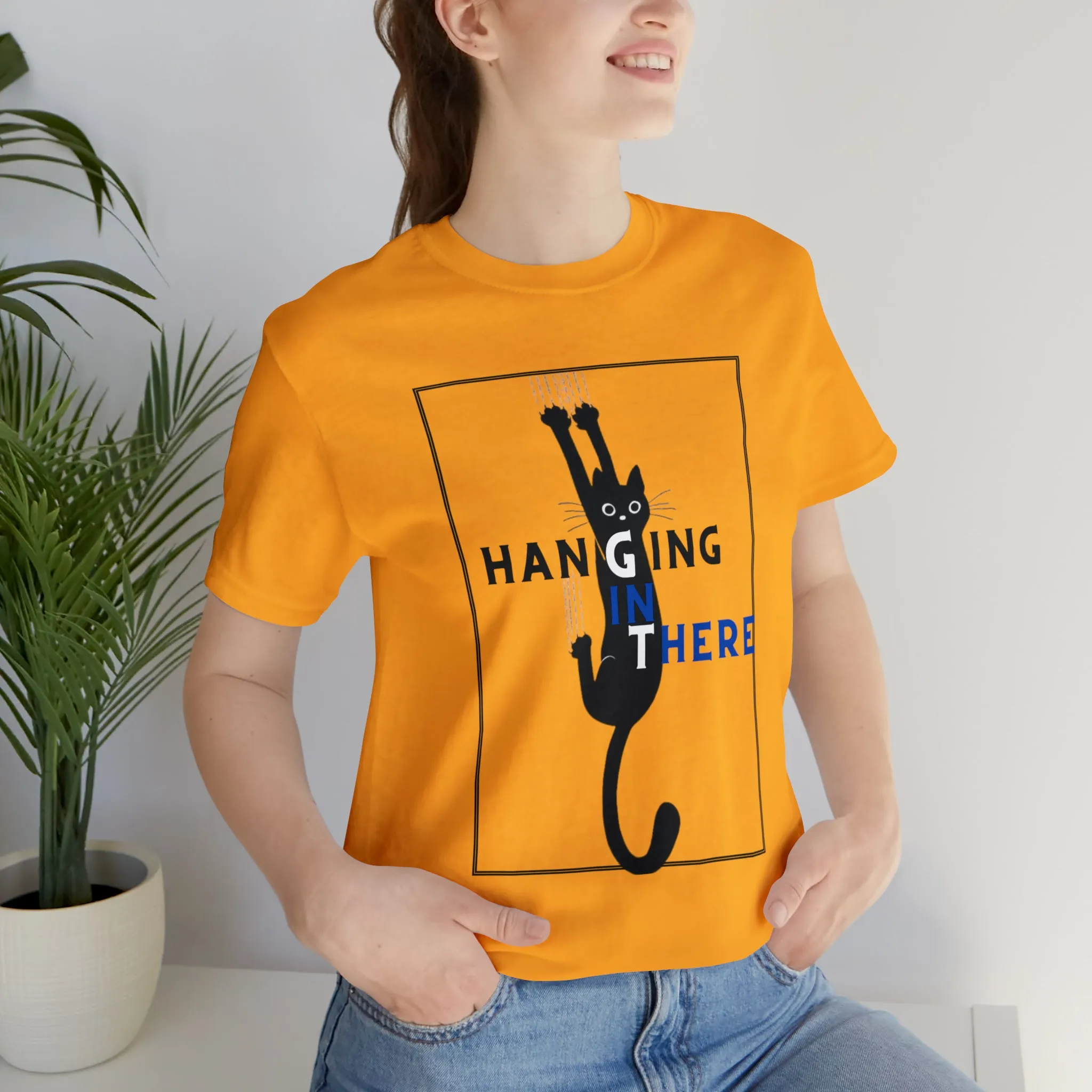 Hanging in there cat Tshirt, Cat Tshirt, Cat Mom, Cat Dad, Hanging Cat Shirt