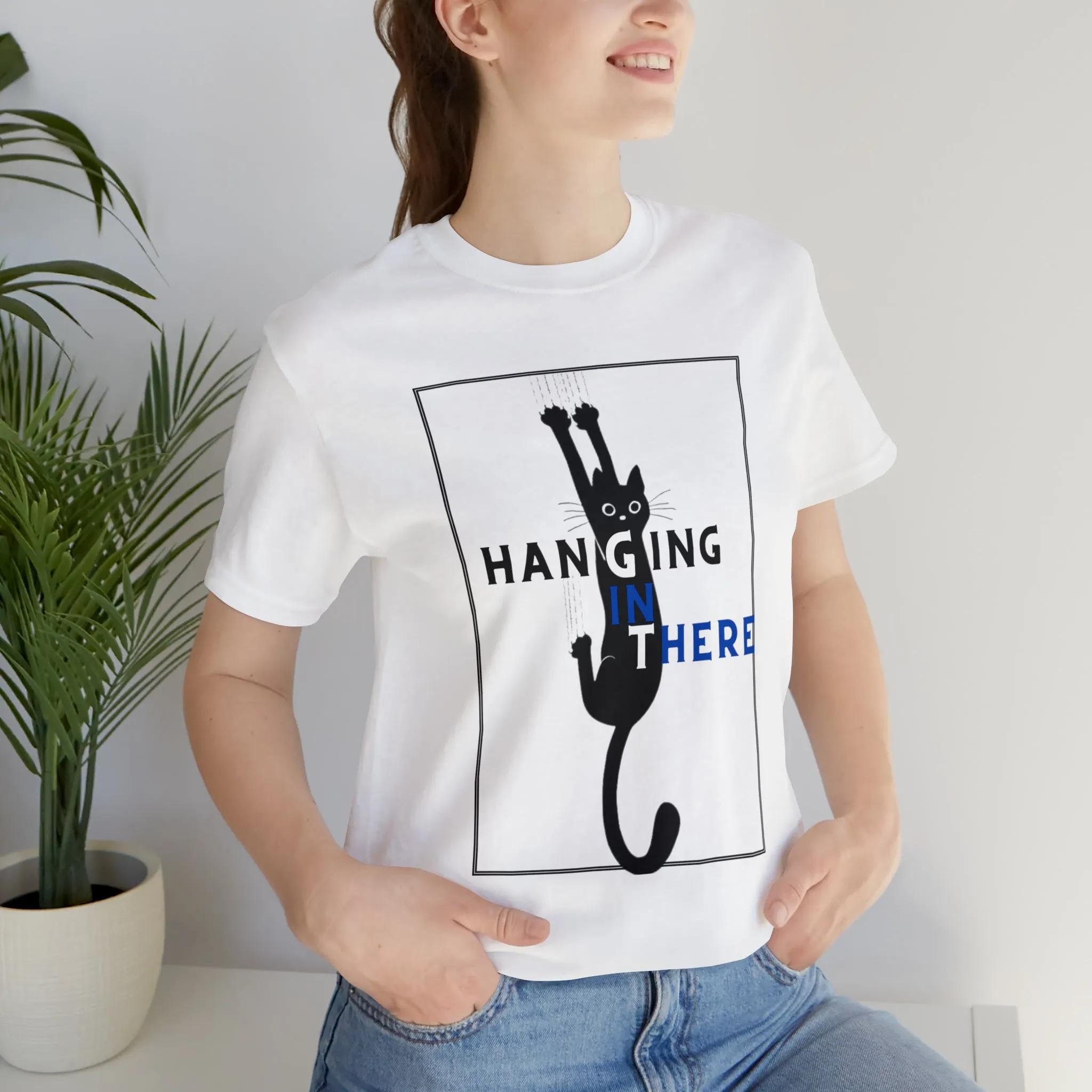 Hanging in there cat Tshirt, Cat Tshirt, Cat Mom, Cat Dad, Hanging Cat Shirt