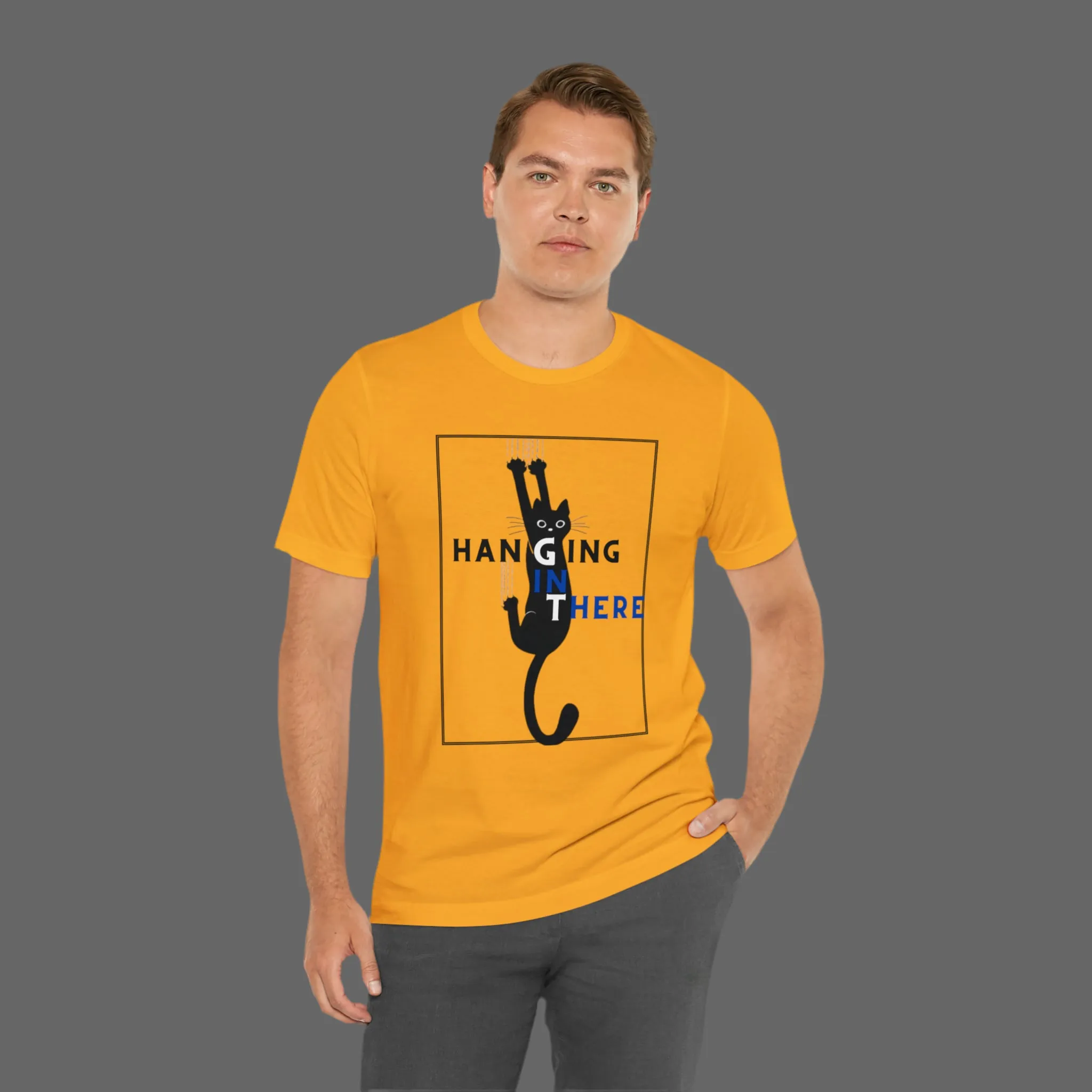 Hanging in there cat Tshirt, Cat Tshirt, Cat Mom, Cat Dad, Hanging Cat Shirt