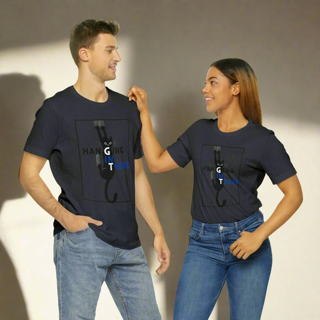 Hanging in there cat Tshirt, Cat Tshirt, Cat Mom, Cat Dad, Hanging Cat Shirt