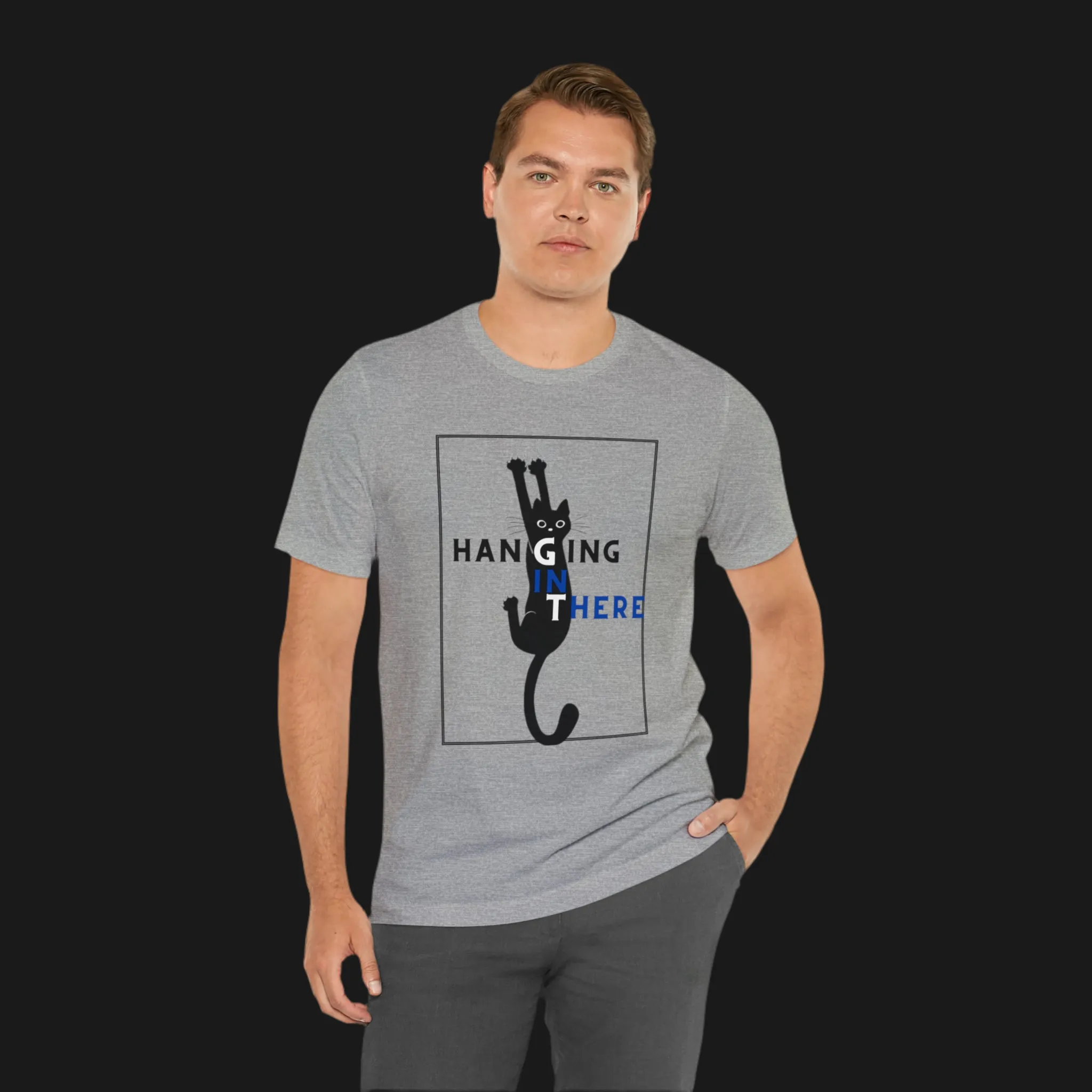 Hanging in there cat Tshirt, Cat Tshirt, Cat Mom, Cat Dad, Hanging Cat Shirt