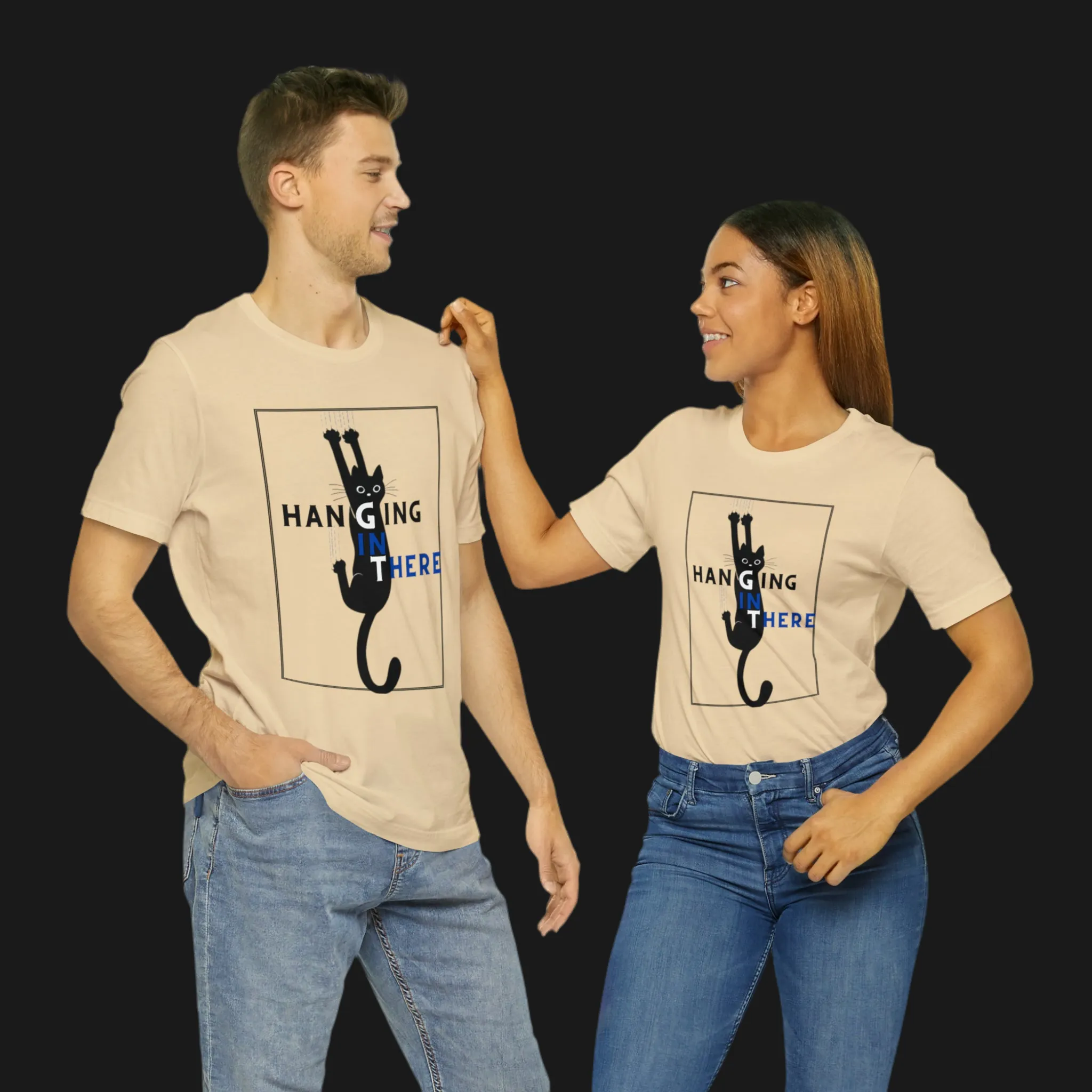 Hanging in there cat Tshirt, Cat Tshirt, Cat Mom, Cat Dad, Hanging Cat Shirt