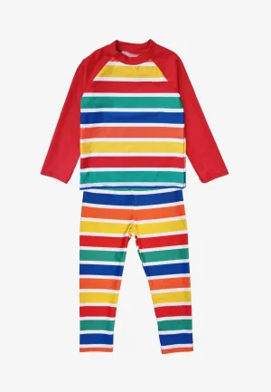 Happy Stripe Print Kids' Swim Rash Vest & Leggings Bundle