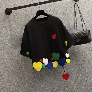 Harajuku Love Patchwork Tops Tee