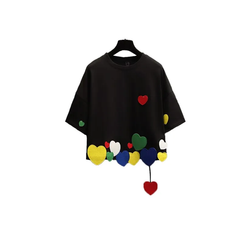 Harajuku Love Patchwork Tops Tee