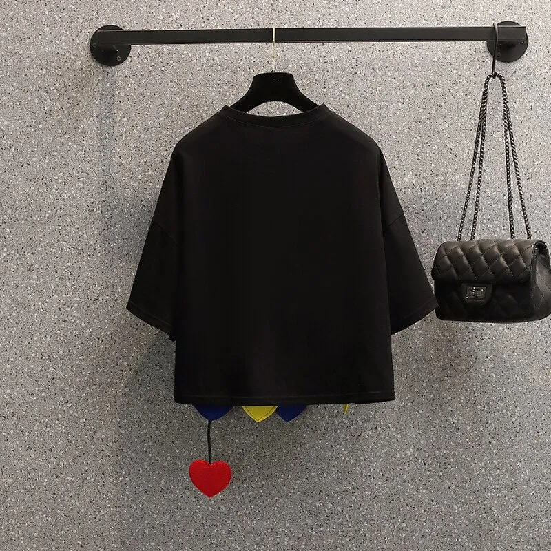 Harajuku Love Patchwork Tops Tee
