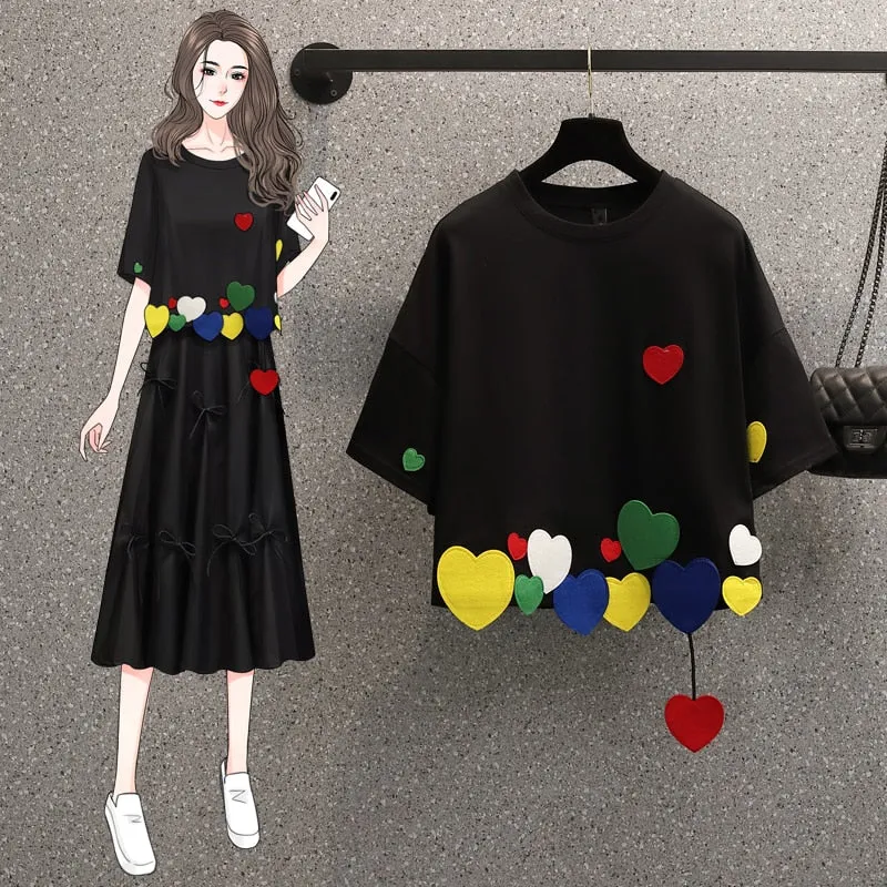 Harajuku Love Patchwork Tops Tee