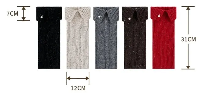 Harajuku Pearl Mid-Calf Leg Warmers – Thick Wool Knit Ankle Covers for Winter