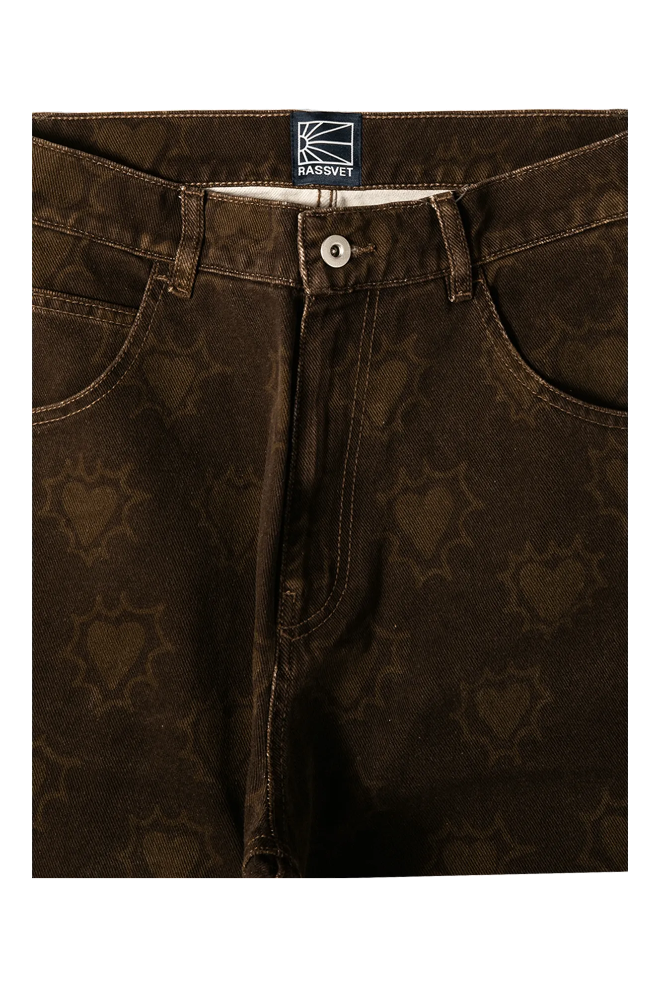 Hearts Print Denim Trousers