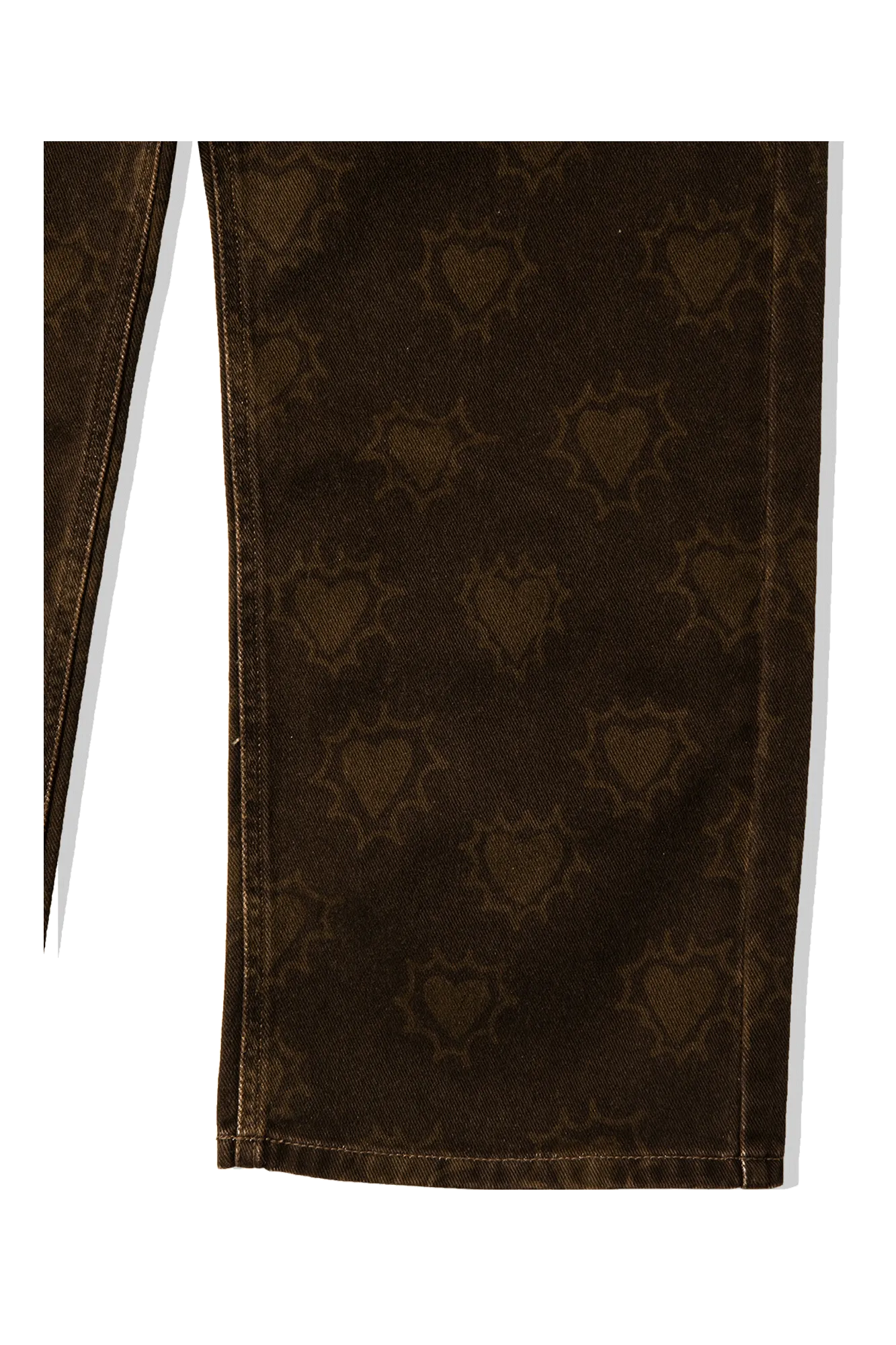 Hearts Print Denim Trousers