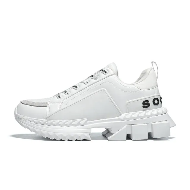 Hemmyi Couple Shoes Sneakers Men Outdoor Trendy Men's Shoes PU Comfortable Lace-up Zapatos De Hombre 35-44