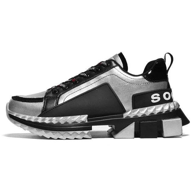 Hemmyi Couple Shoes Sneakers Men Outdoor Trendy Men's Shoes PU Comfortable Lace-up Zapatos De Hombre 35-44