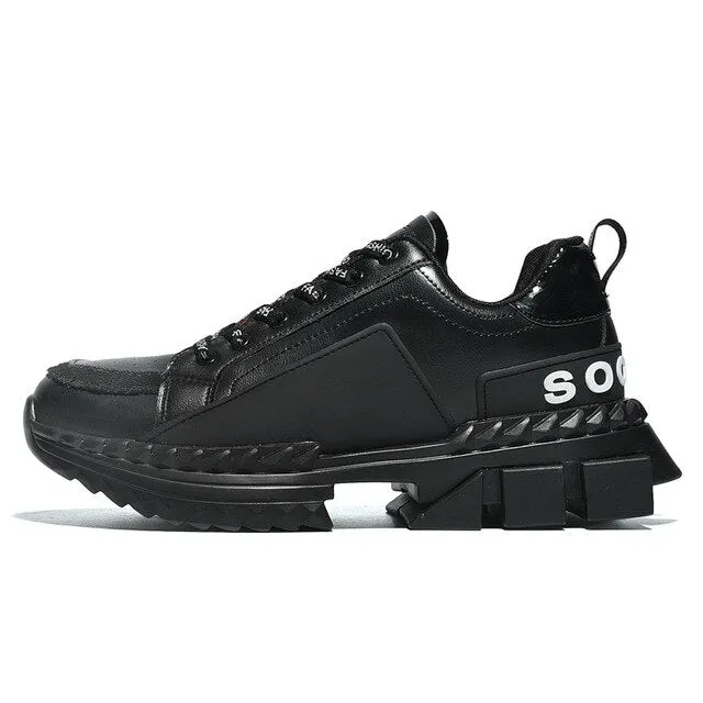 Hemmyi Couple Shoes Sneakers Men Outdoor Trendy Men's Shoes PU Comfortable Lace-up Zapatos De Hombre 35-44