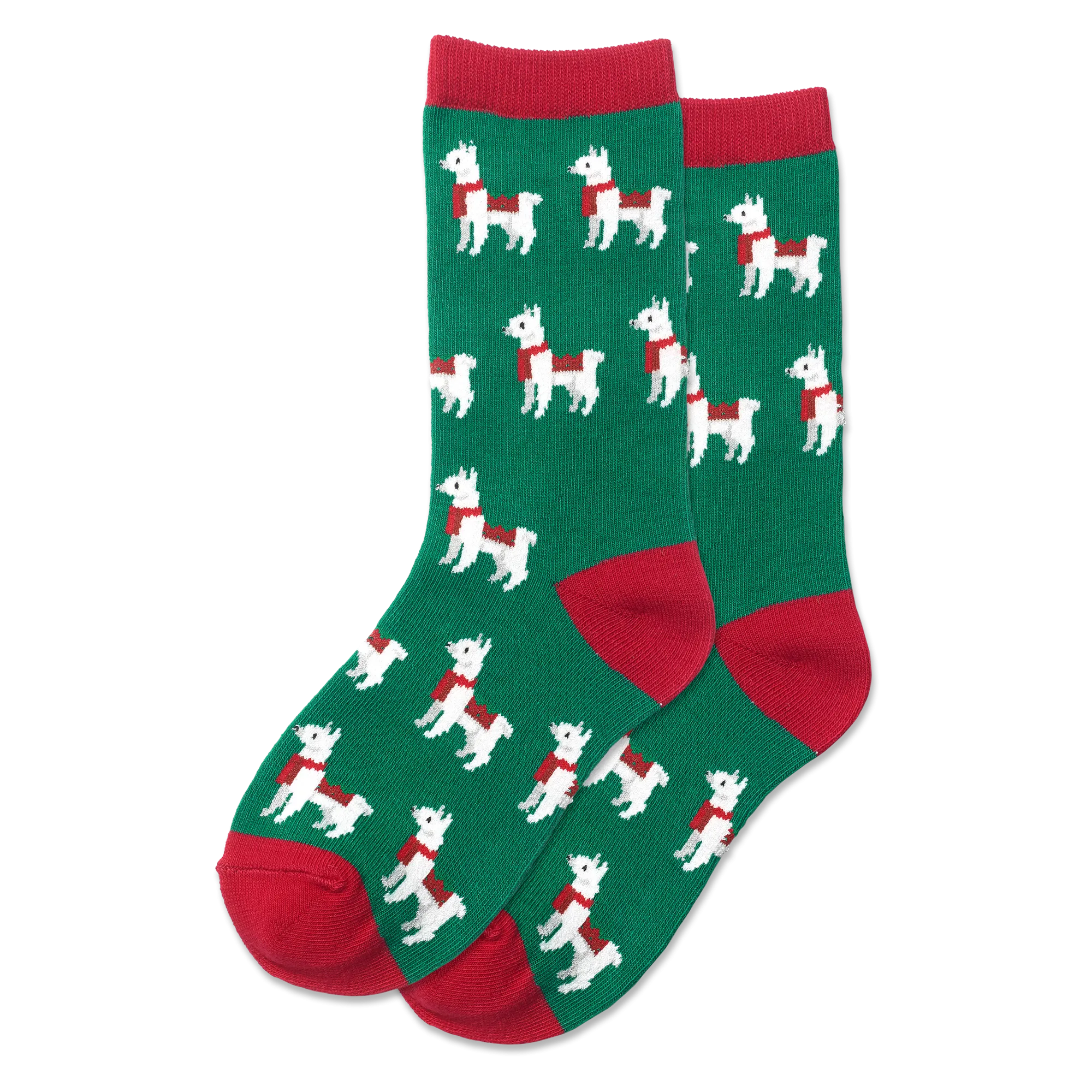 HOTSOX Kid's Holiday Llama Crew Socks