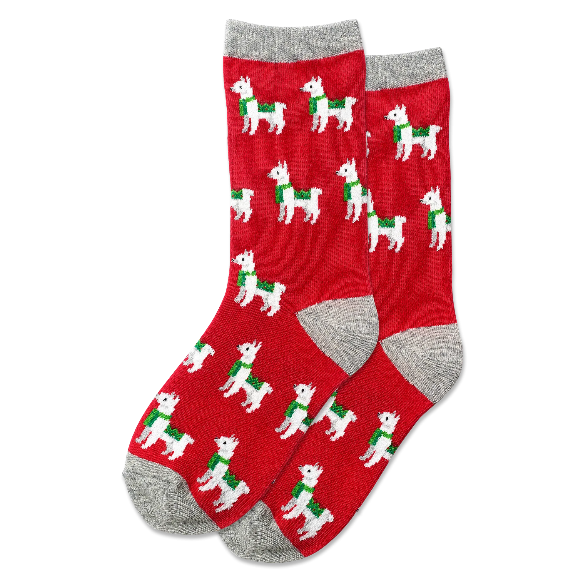HOTSOX Kid's Holiday Llama Crew Socks