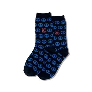 HOTSOX Kid's Peace Signs Crew Socks