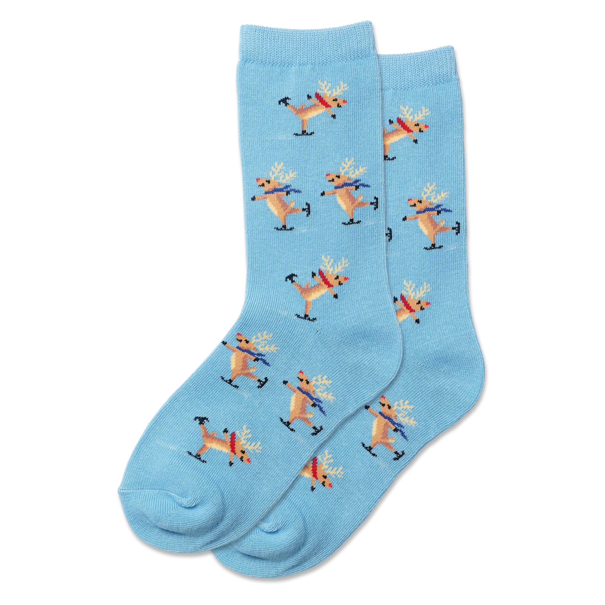 HOTSOX Kid's Skating Reindeer Crew Socks