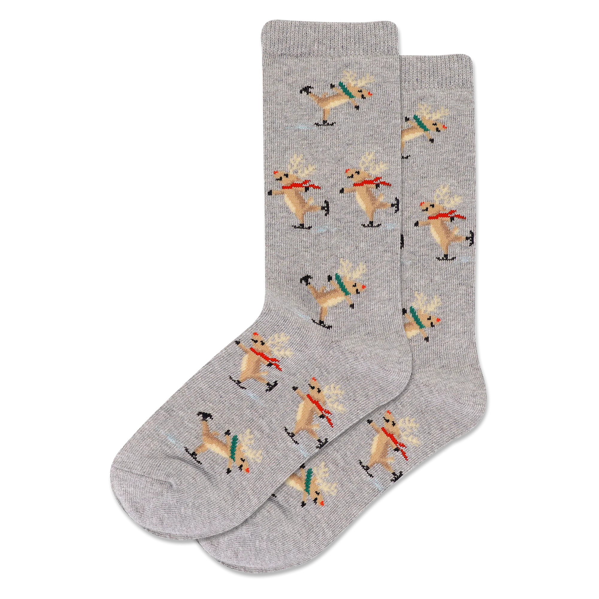 HOTSOX Kid's Skating Reindeer Crew Socks