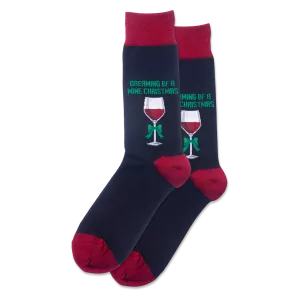 HOTSOX Men's Dreaming Of A Wine Xmas Crew Socks
