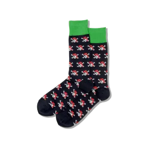 HOTSOX Men's Pirate Skull Crew Socks