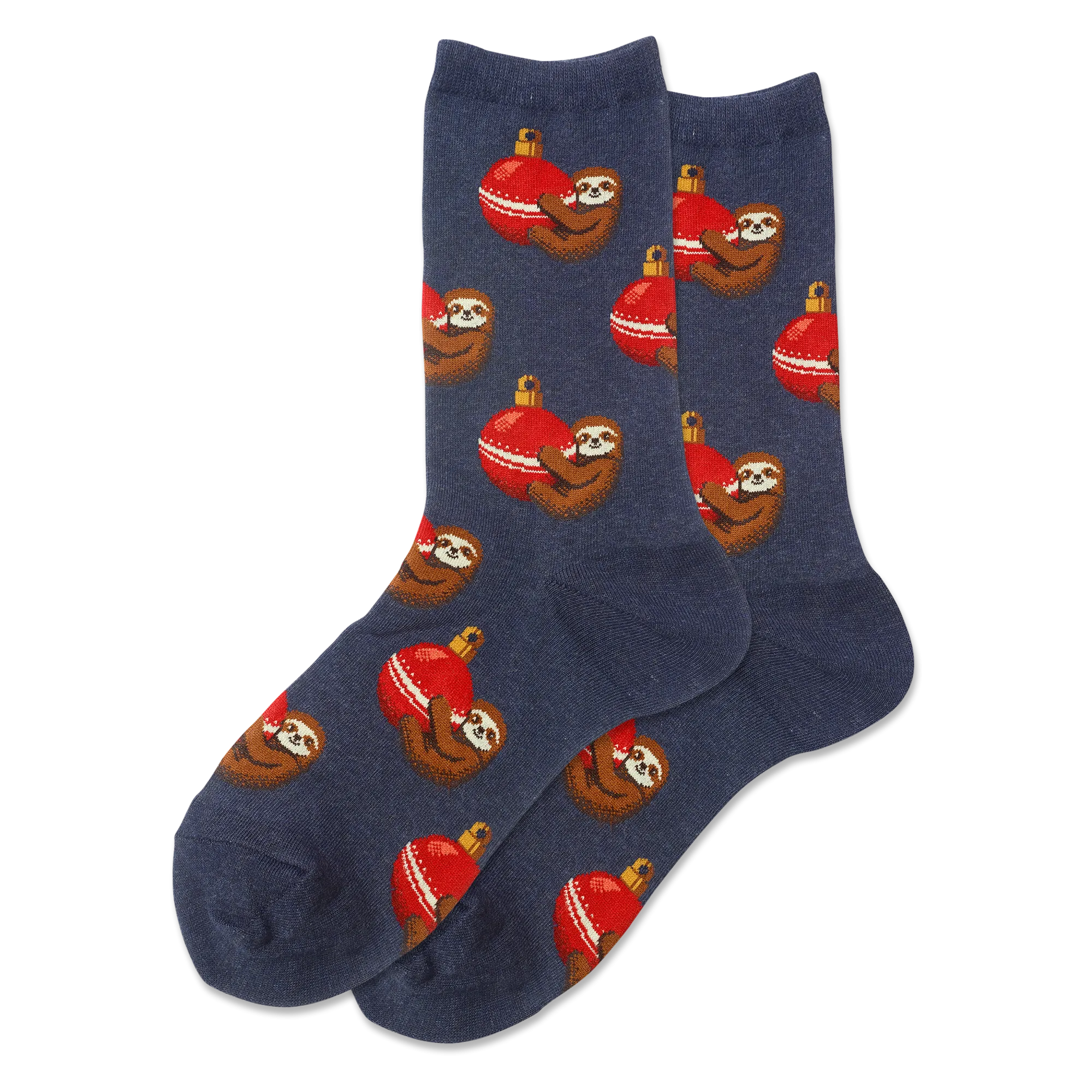 HOTSOX Women's Holiday Sloth Crew Socks