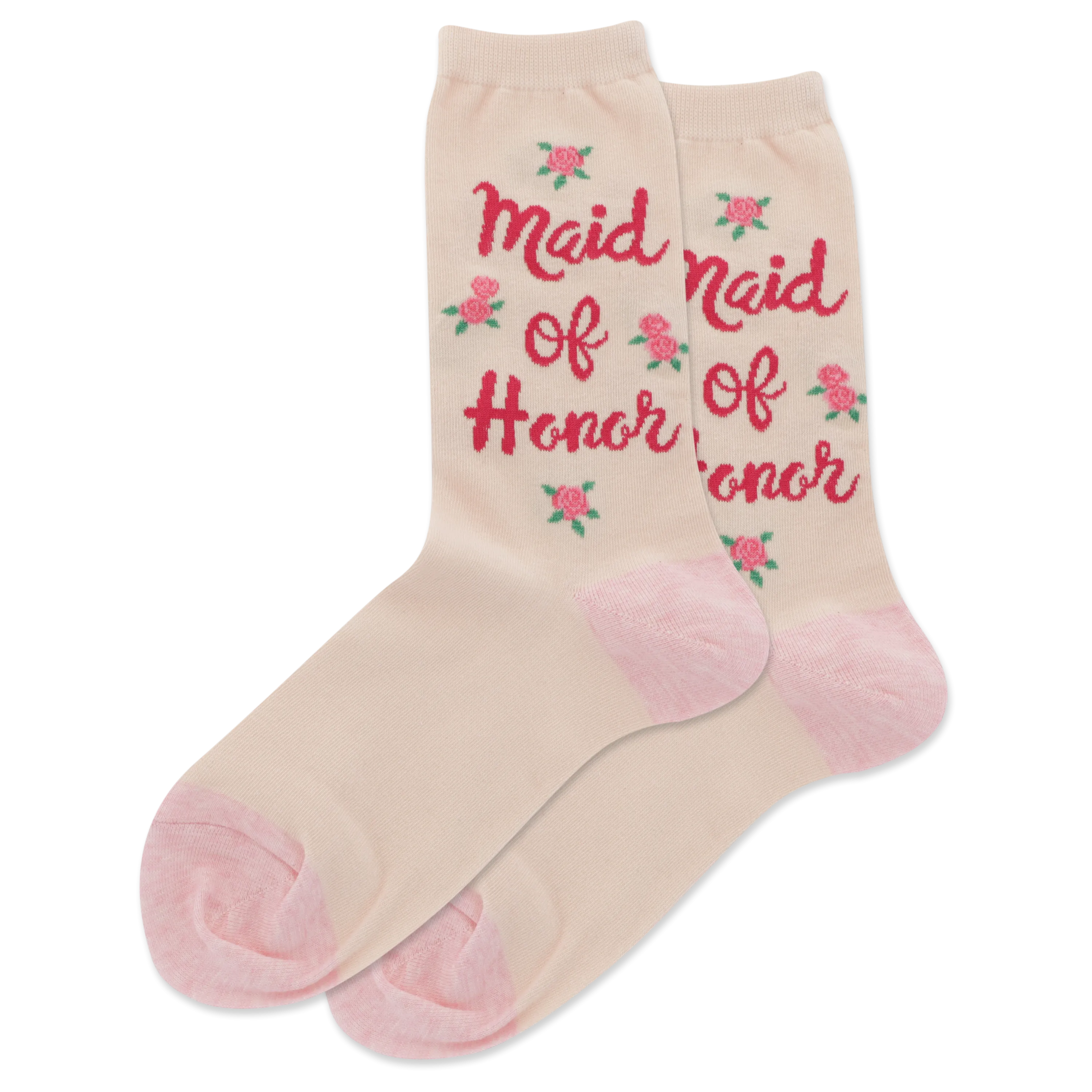 HOTSOX Women's Maid Of Honor Floral Crew Socks