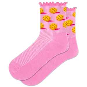 HOTSOX Women's Pickleball Lettuce Edge Crew Sock