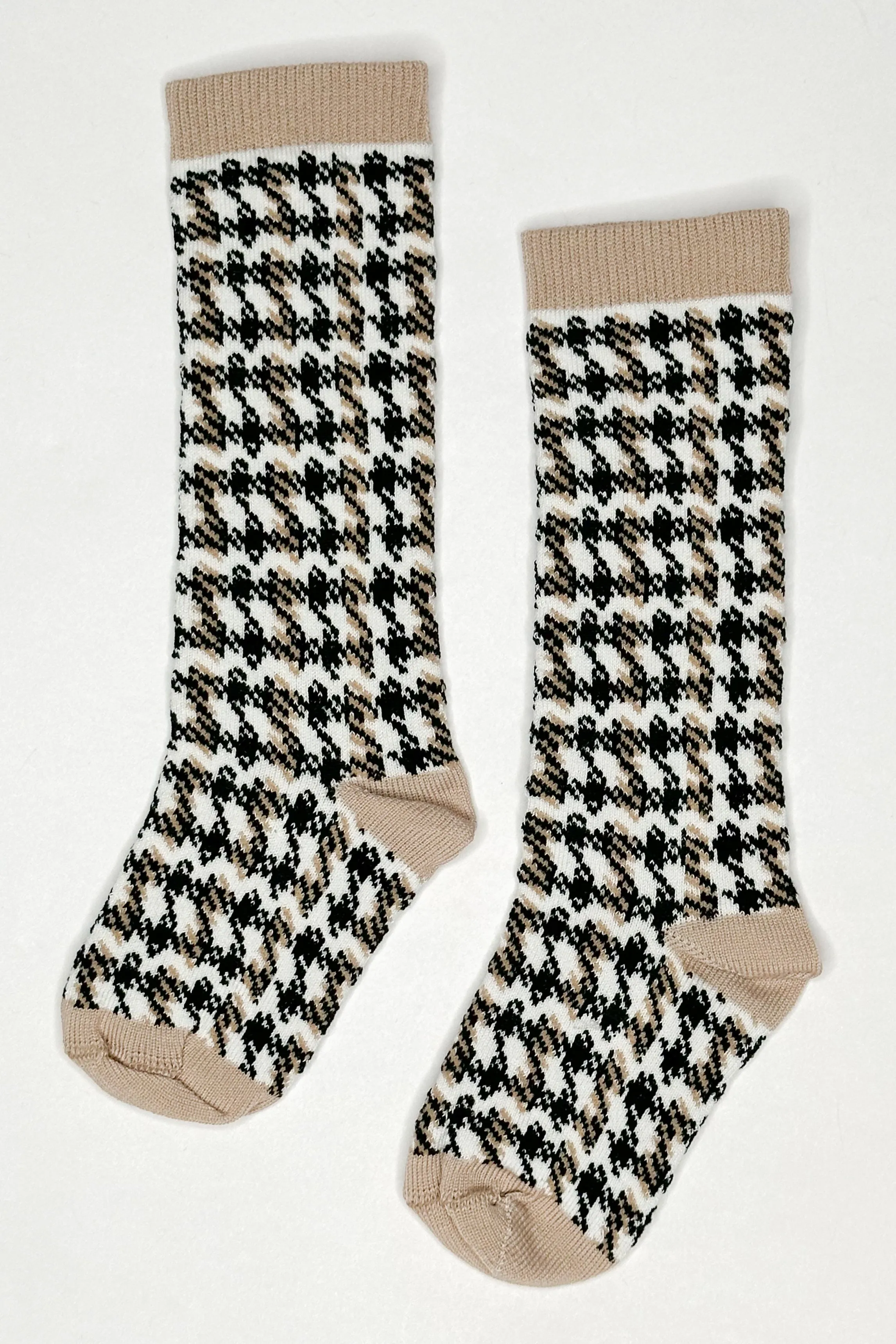 Houndstooth Knee High Socks