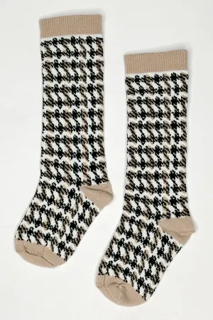 Houndstooth Knee High Socks
