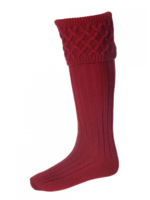 HOUSE OF CHEVIOT Rannoch Shooting Socks - Mens - Brick Red