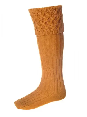 HOUSE OF CHEVIOT Rannoch Shooting Socks - Mens - Ochre
