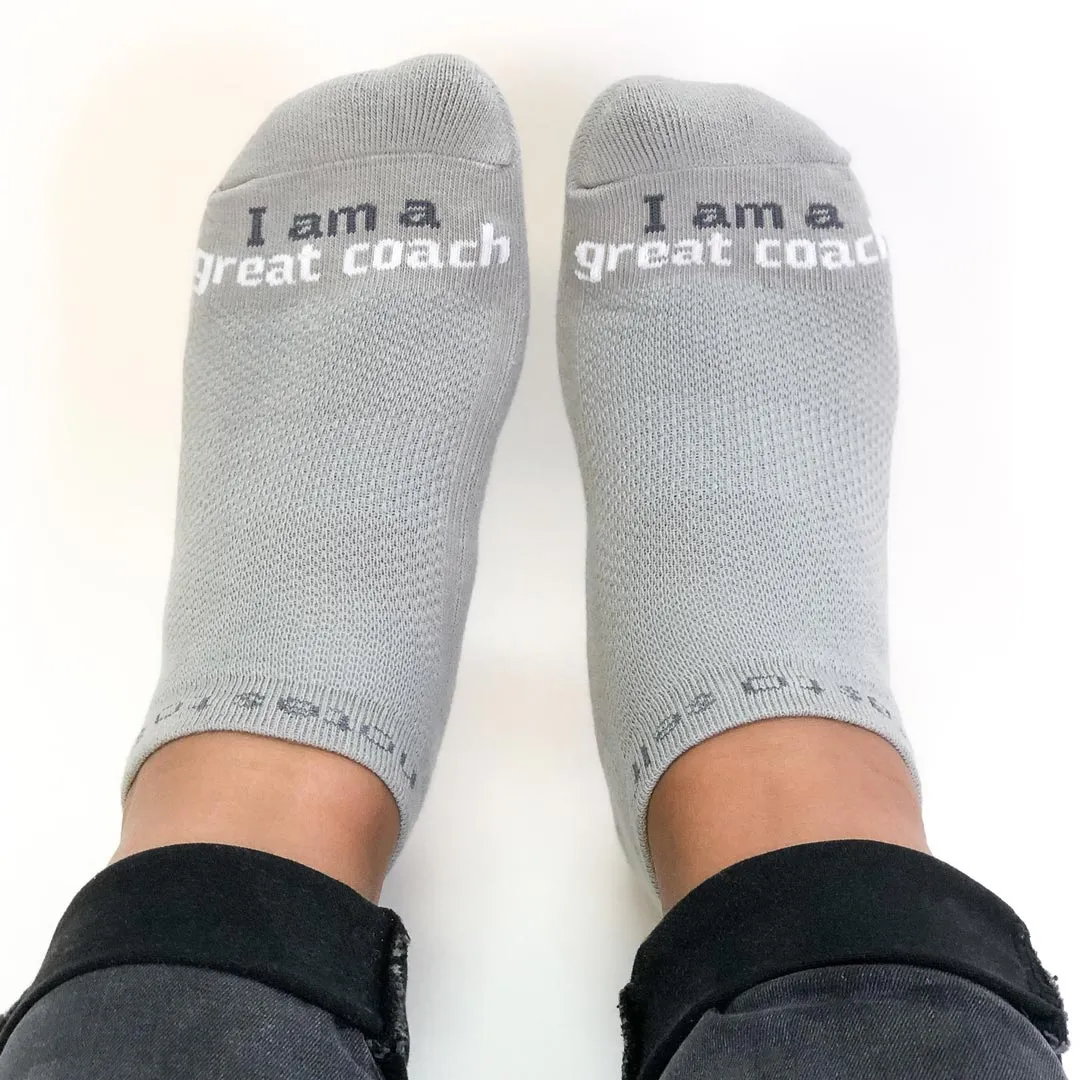 I am a great coach™ grey low-cut socks