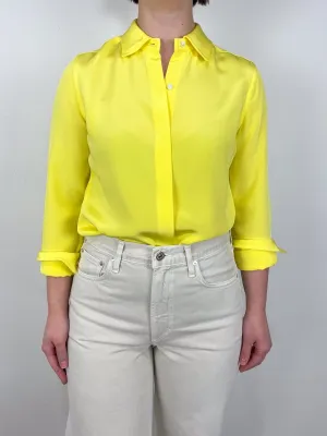 Icon Blouse in Lemon Silk Crepe