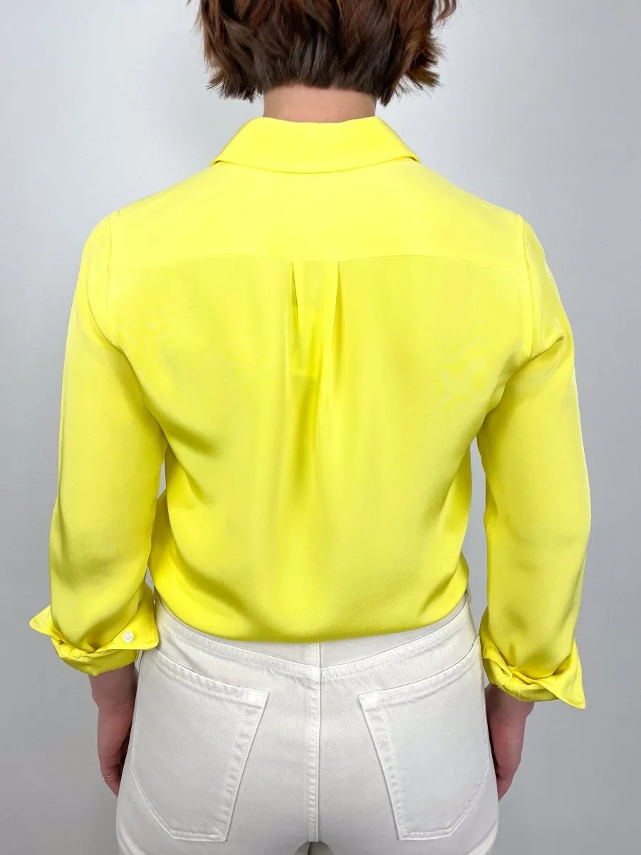 Icon Blouse in Lemon Silk Crepe