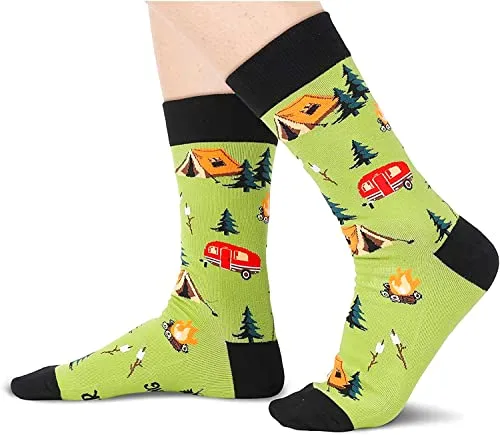 If You Can Read This, I'd Rather Be Camping Socks for Men who Love to Camping, Funny Gifts for Campers, RV Enthusiasts Gifts