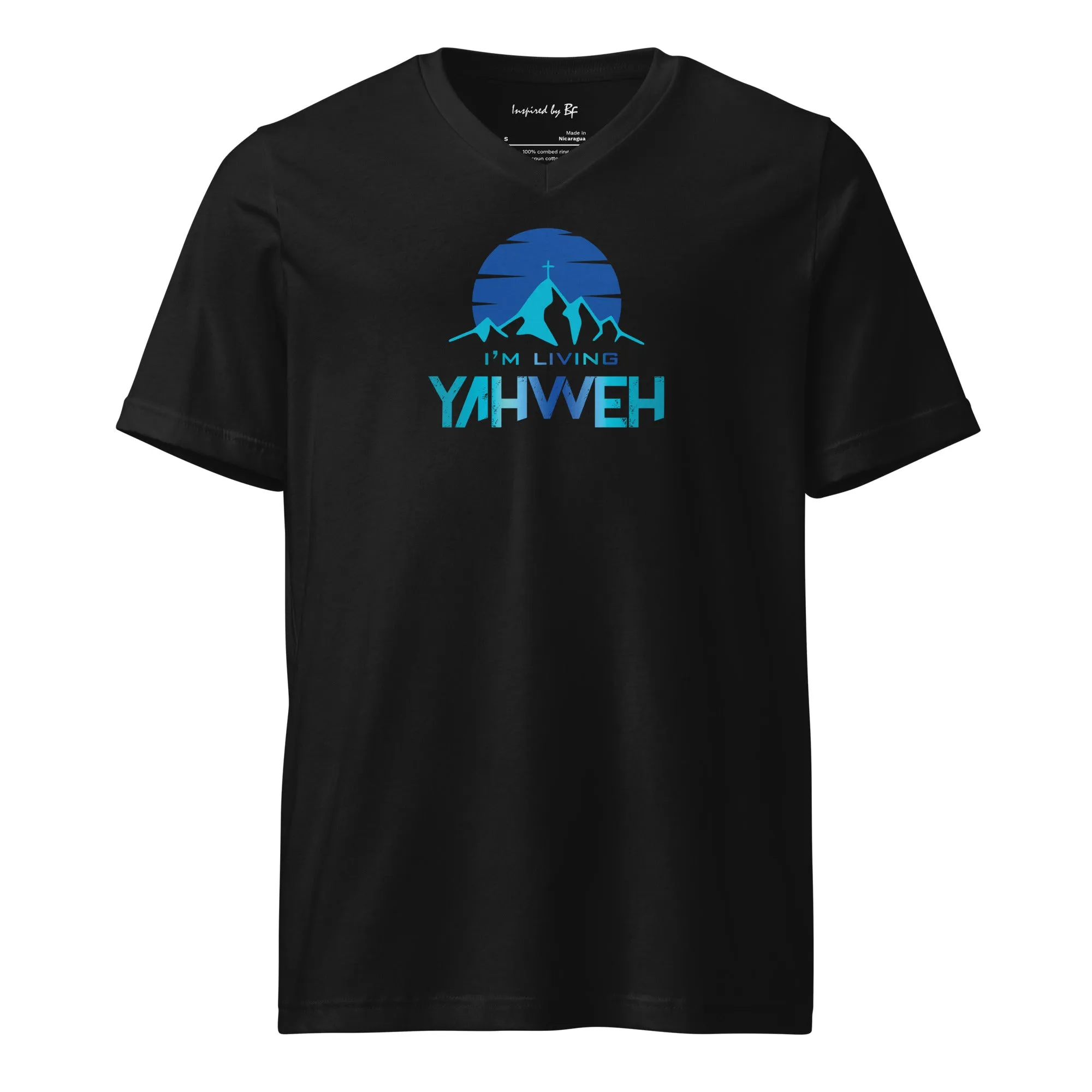 I'm Living Yahweh | Unisex Short Sleeve V-Neck T-Shirt | Sapphire