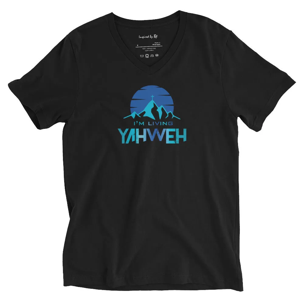 I'm Living Yahweh | Unisex Short Sleeve V-Neck T-Shirt | Sapphire