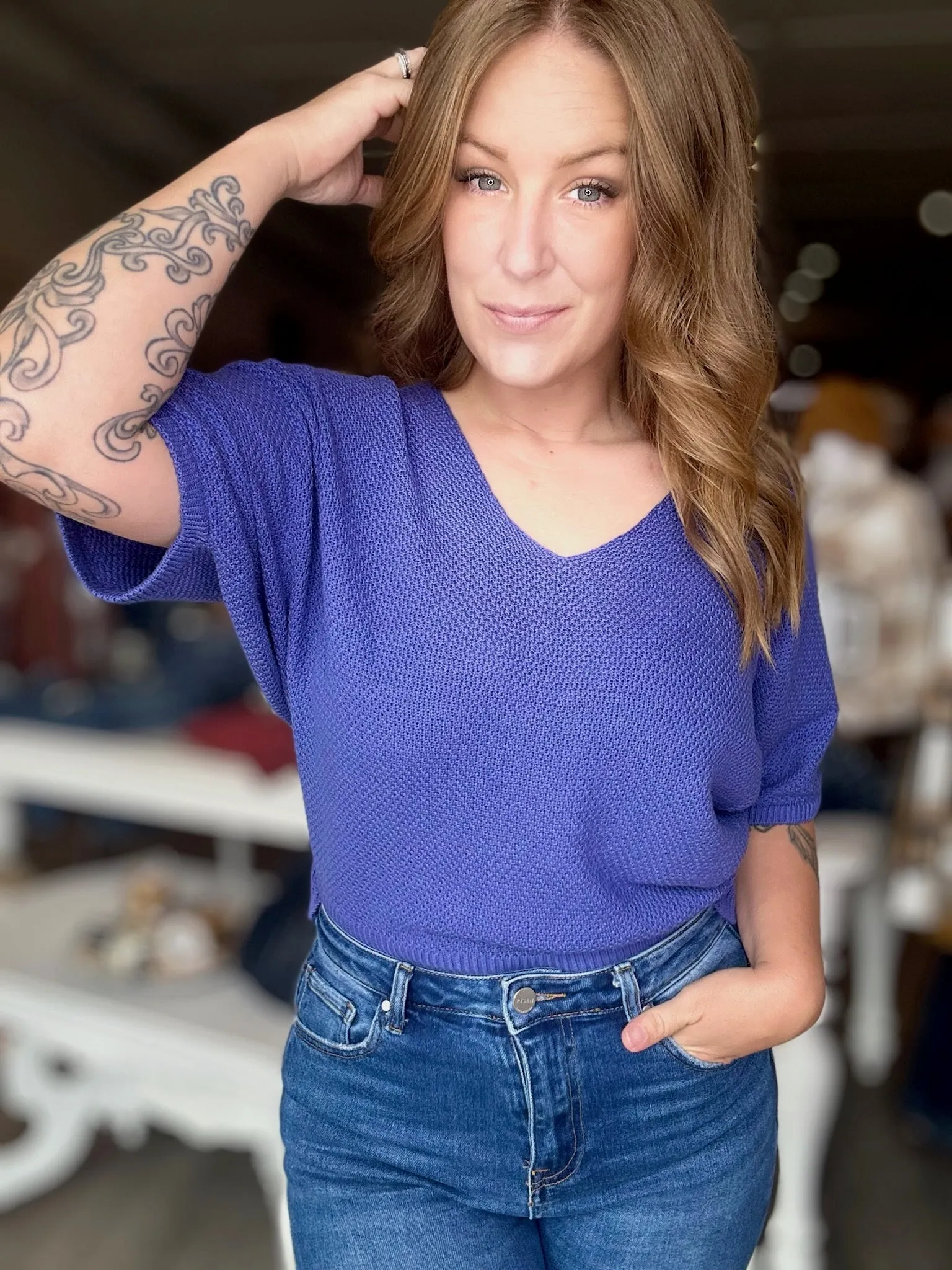 Iris Short Sleeve Sweater Top