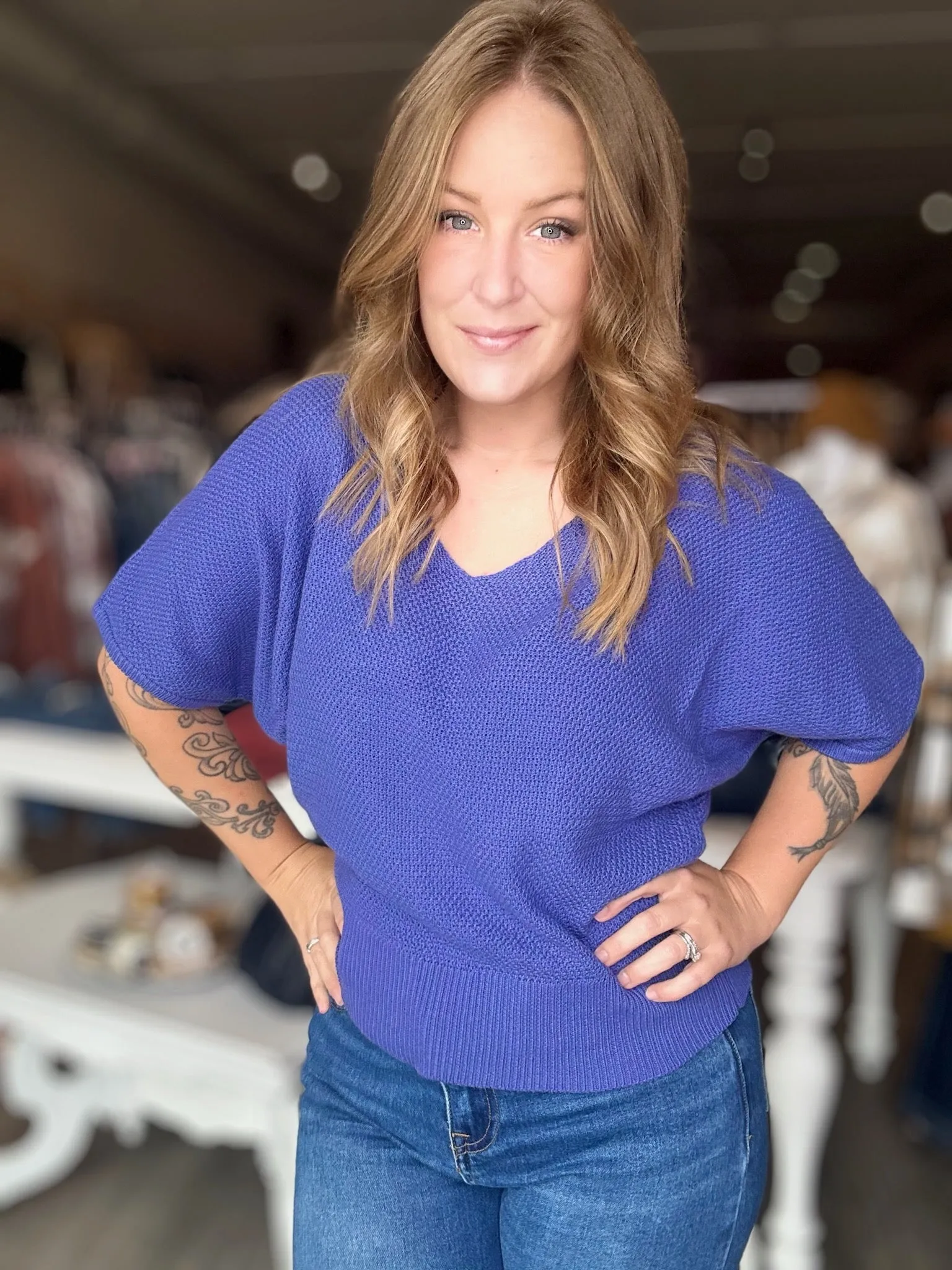 Iris Short Sleeve Sweater Top