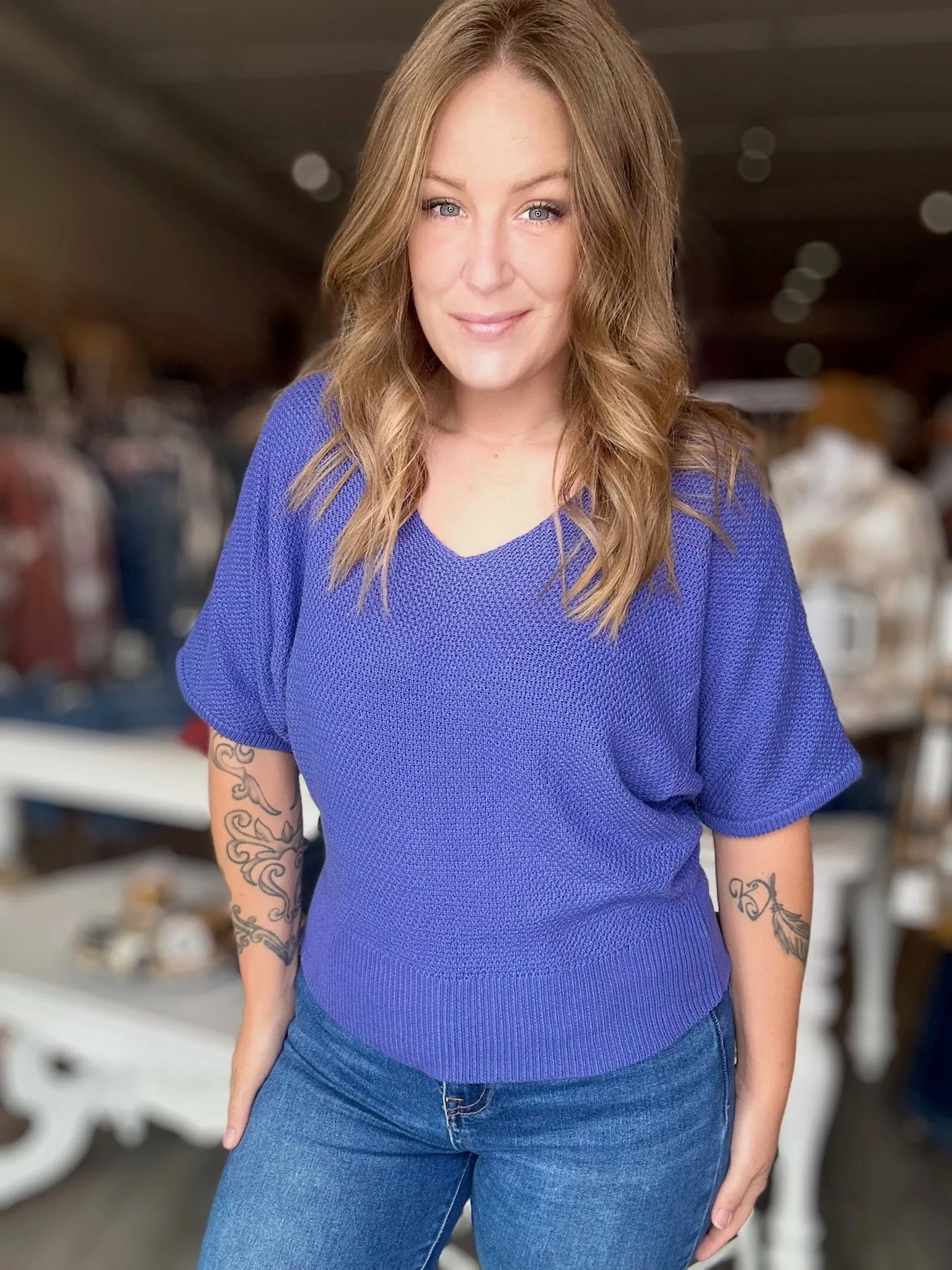 Iris Short Sleeve Sweater Top