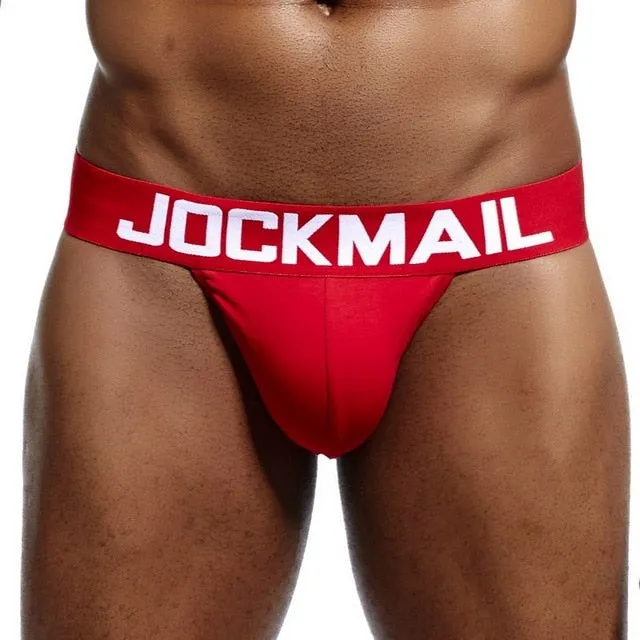 JOCKMAIL Brand mens bikini Gay underwear Sexy mens string bikini briefs cuecas calzoncillos hombre slip Cotton mens panties