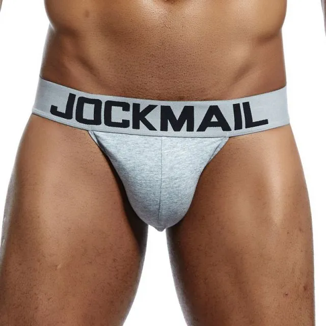 JOCKMAIL Brand mens bikini Gay underwear Sexy mens string bikini briefs cuecas calzoncillos hombre slip Cotton mens panties