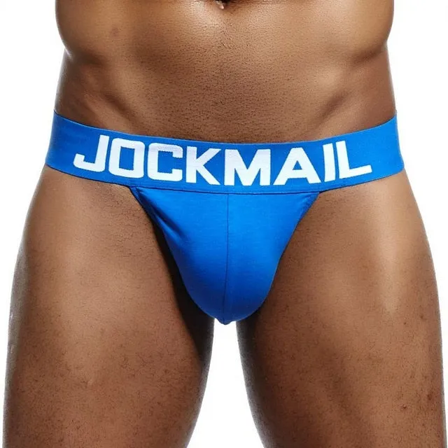 JOCKMAIL Brand mens bikini Gay underwear Sexy mens string bikini briefs cuecas calzoncillos hombre slip Cotton mens panties