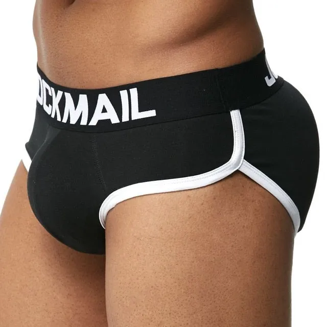 JOCKMAIL Men padded hip and butt underwear push up cup bulge enhancing underwear penis gay men underwear briefs includes 3 pad