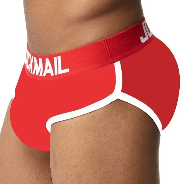JOCKMAIL Men padded hip and butt underwear push up cup bulge enhancing underwear penis gay men underwear briefs includes 3 pad