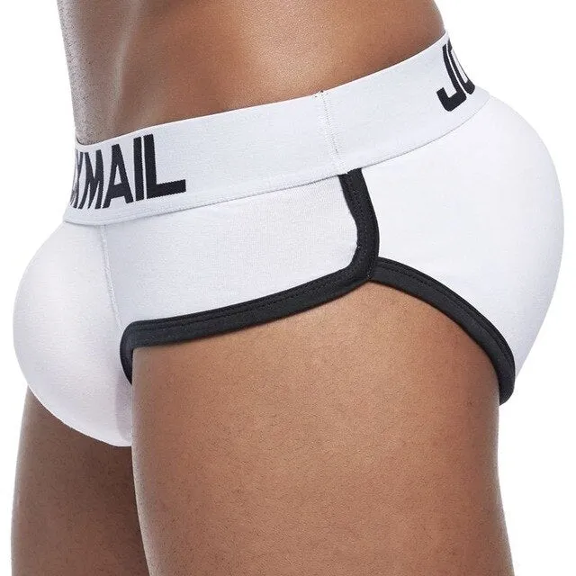 JOCKMAIL Men padded hip and butt underwear push up cup bulge enhancing underwear penis gay men underwear briefs includes 3 pad