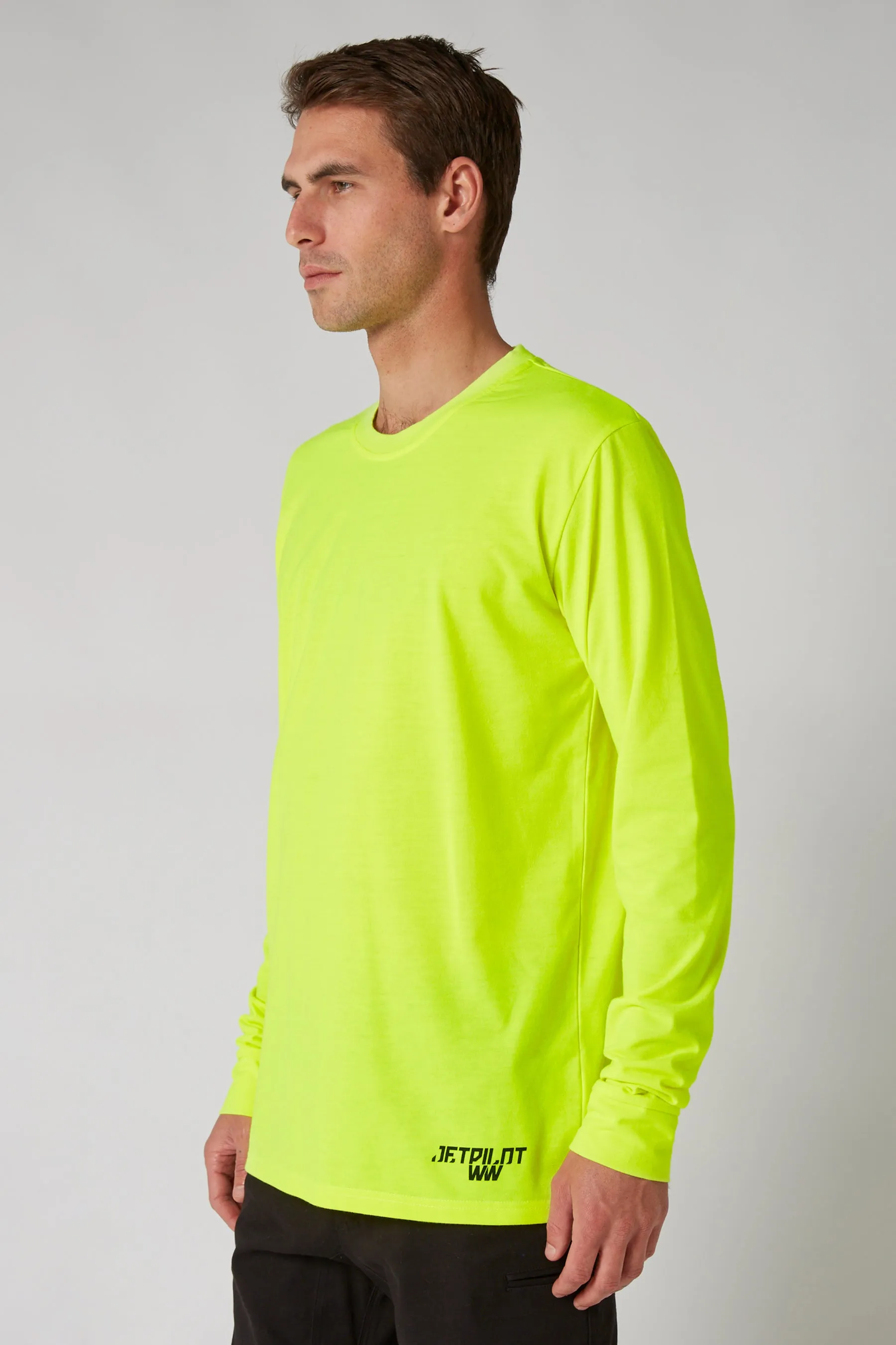 JP Low Hit Mens L/S Tee - Hi Vis Yellow