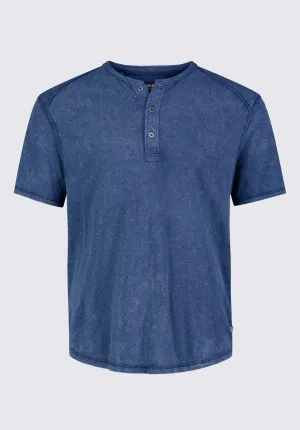 Kitte Men's Henley T-shirt in Whale Blue - BM24245