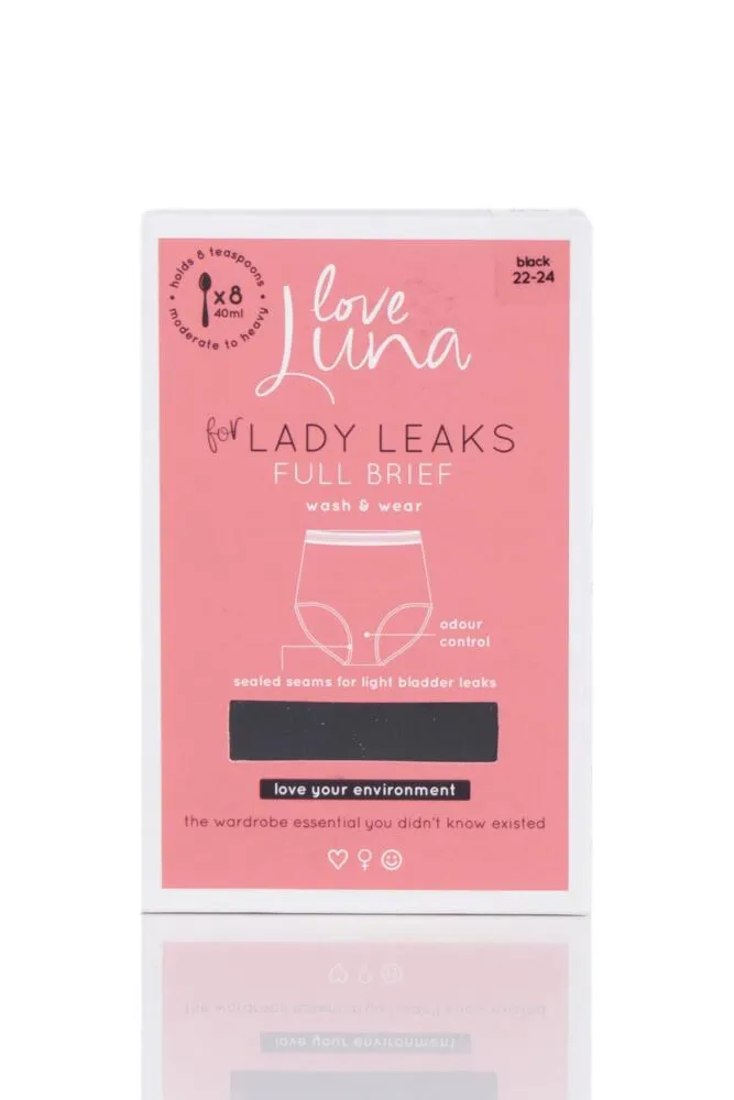 Ladies 1 Pack Love Luna Lady Leaks Full Briefs